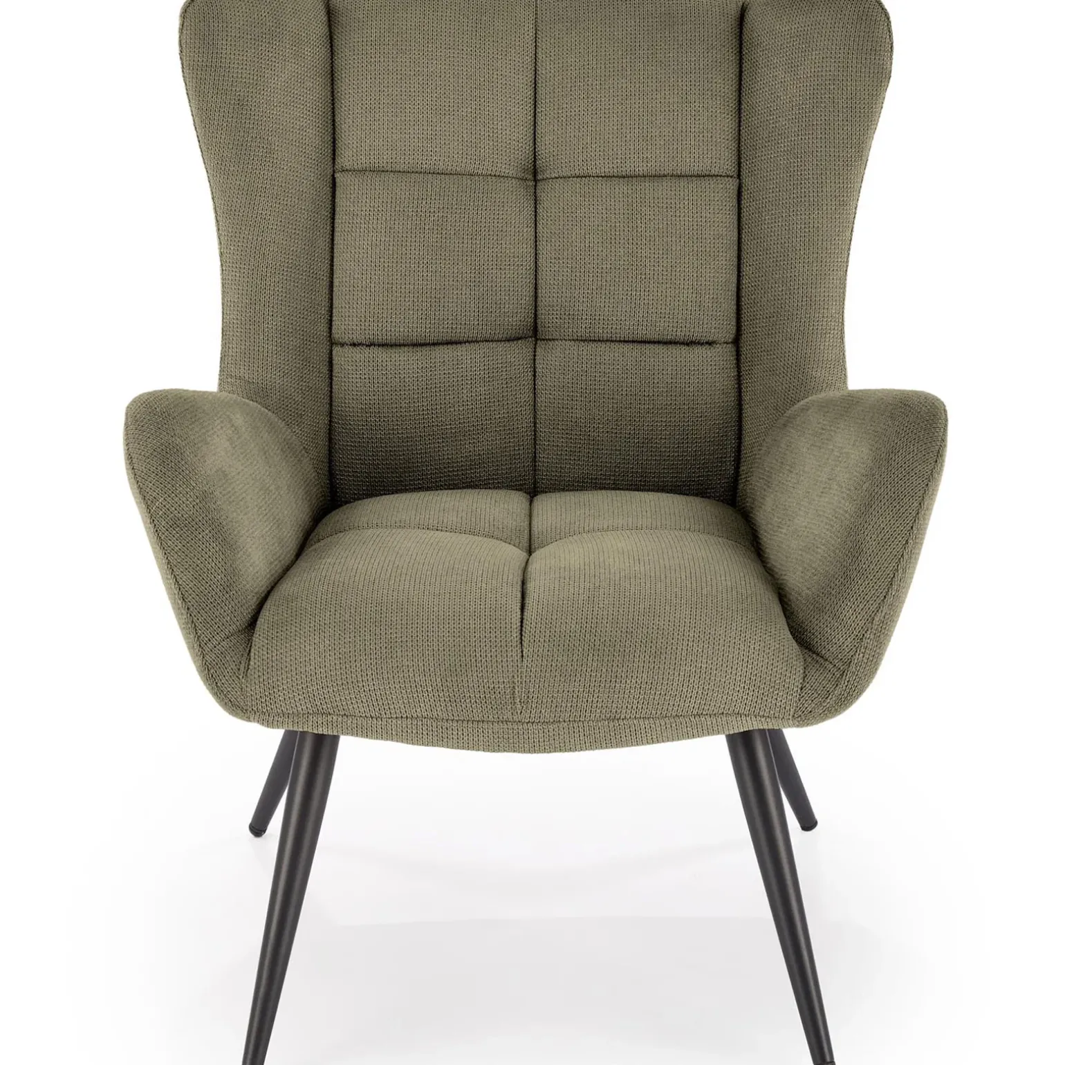 Poltrona imbottita in tessuto verde oliva nero Snooz
