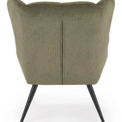 Poltrona imbottita in tessuto verde oliva nero Snooz
