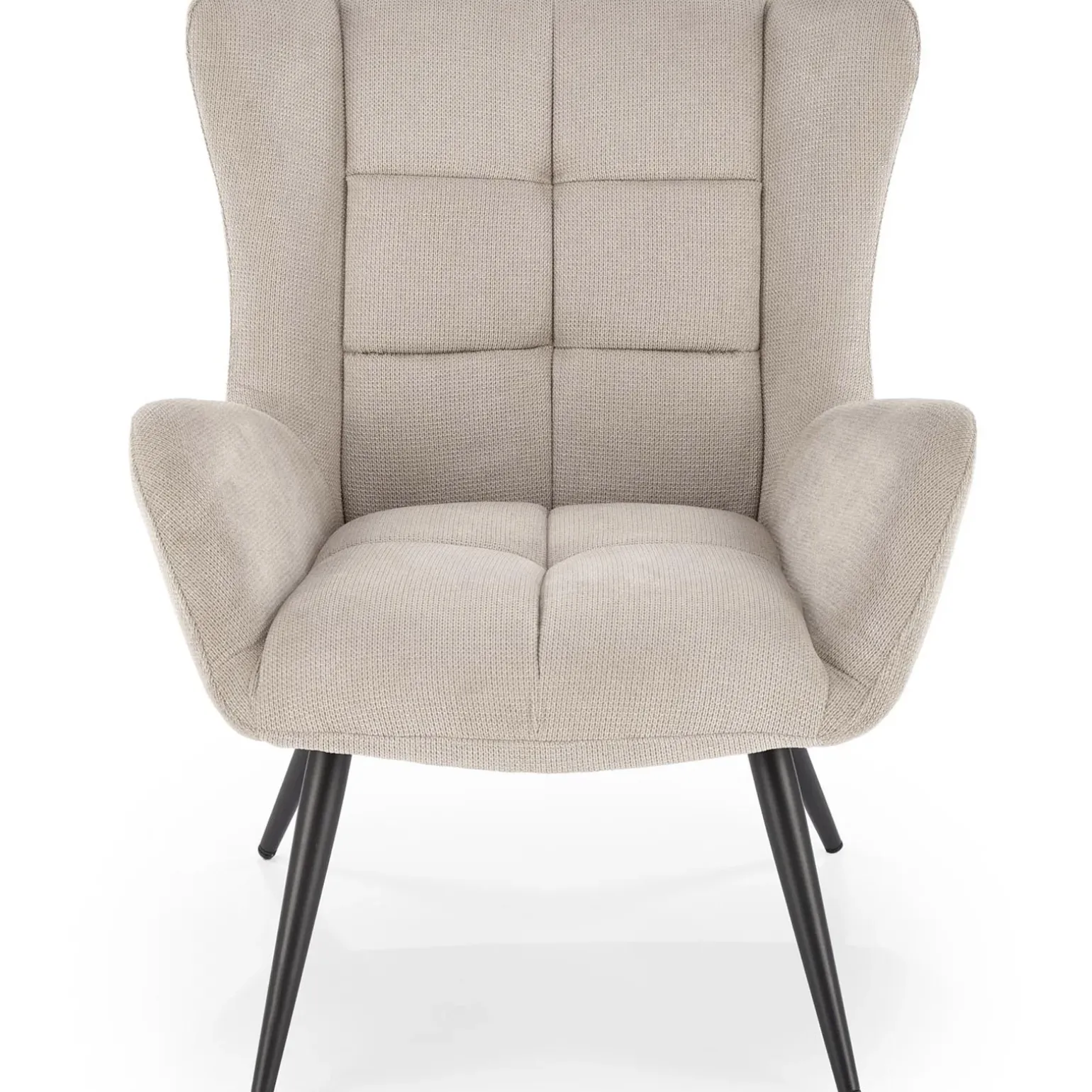Poltrona imbottita in tessuto beige nero Snooz