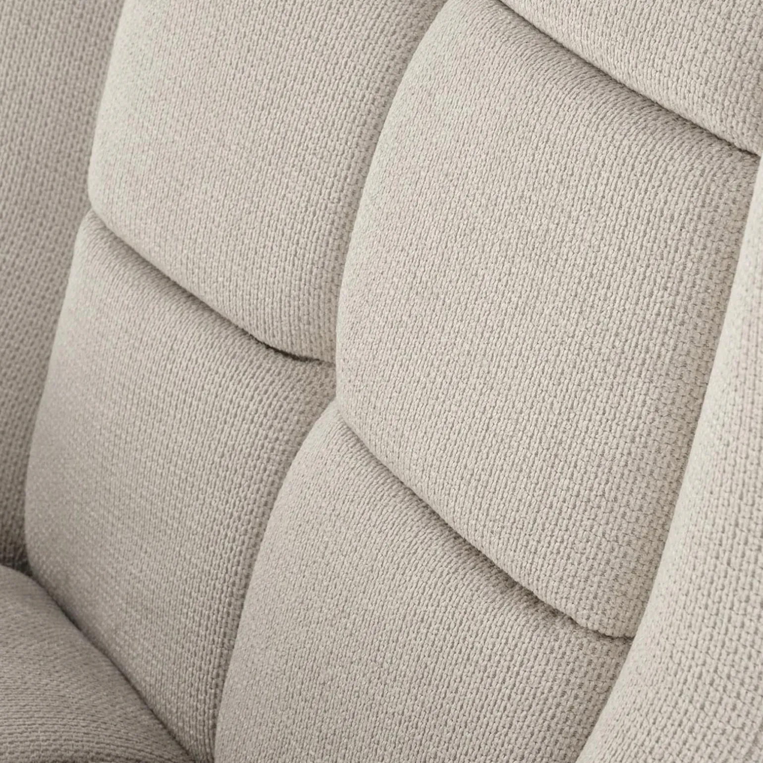 Poltrona imbottita in tessuto beige nero Snooz