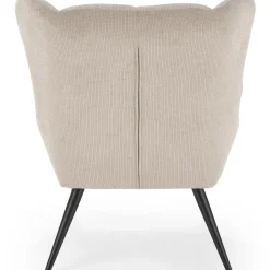Poltrona imbottita in tessuto beige nero Snooz