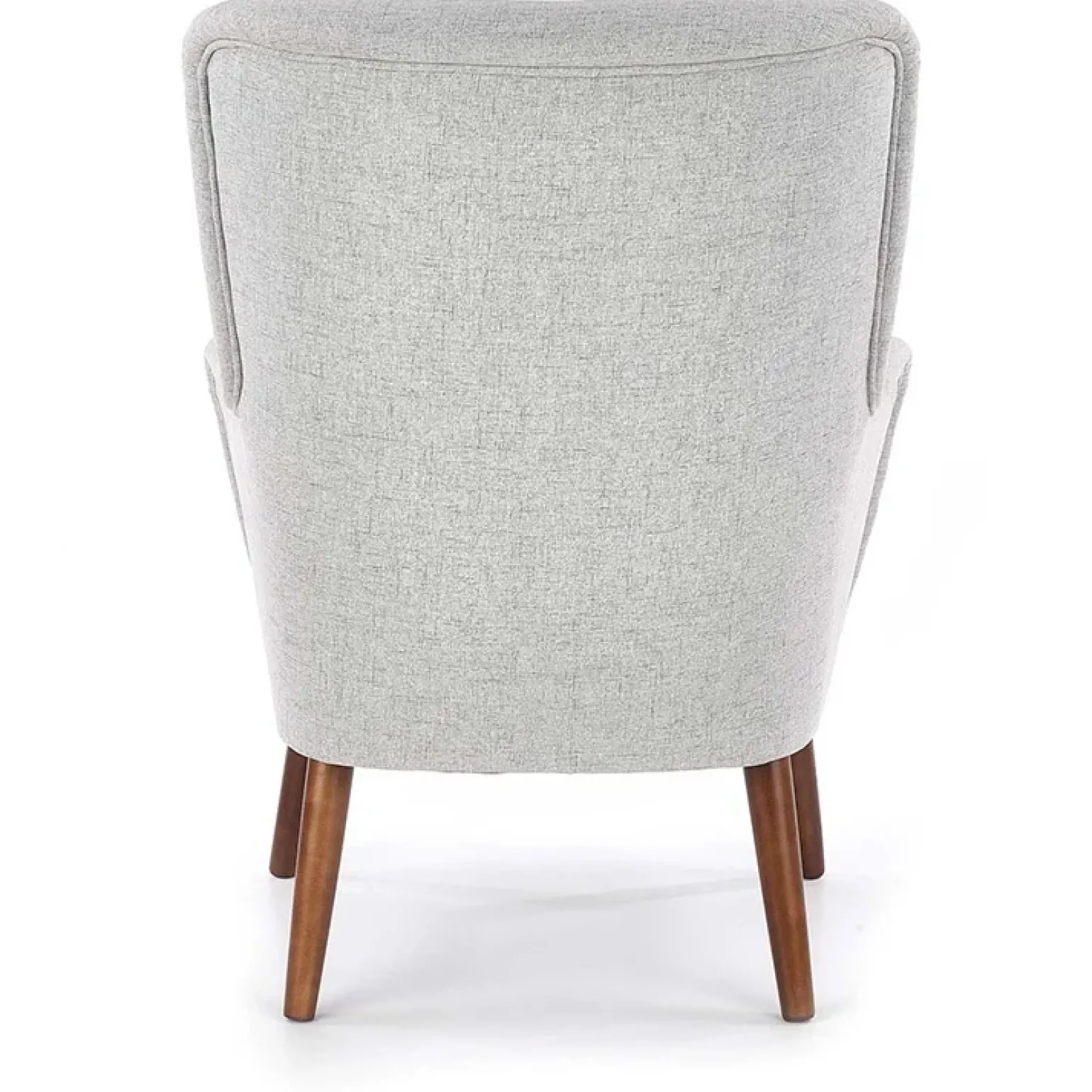 Poltrona imbottita in tessuto gambe in noce grigio Romina