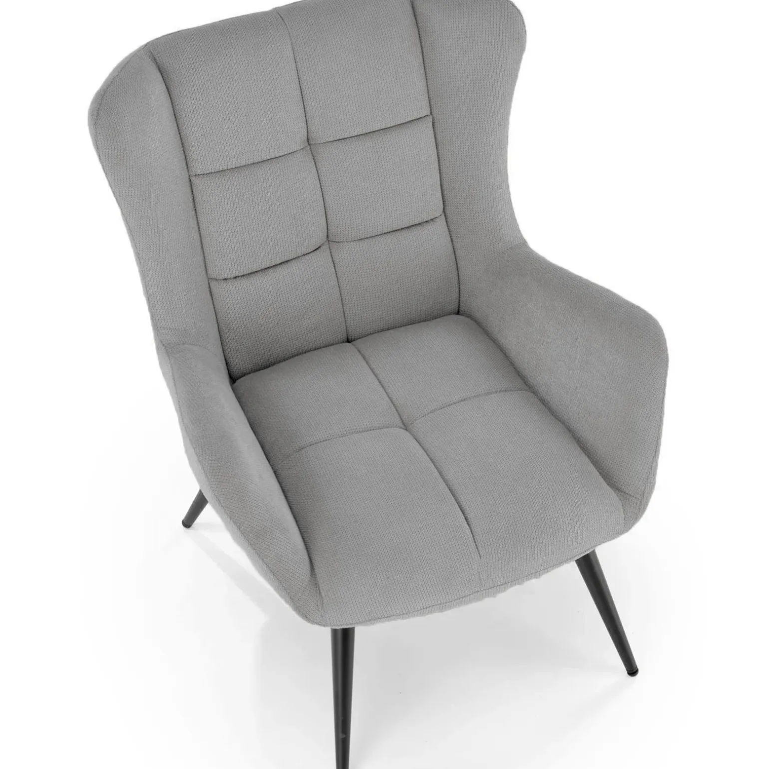 Poltrona imbottita in tessuto grigio nero Snooz