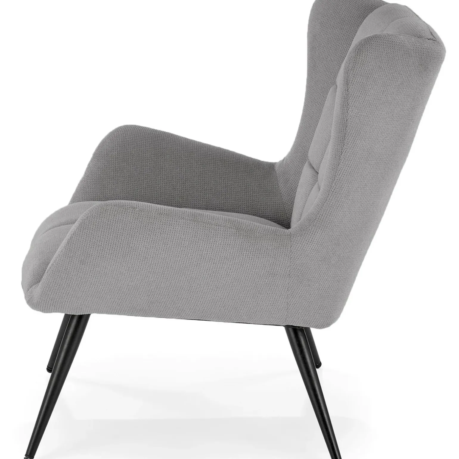 Poltrona imbottita in tessuto grigio nero Snooz