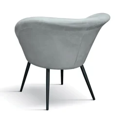Poltrona imbottita in velluto grigio metallo Lancer