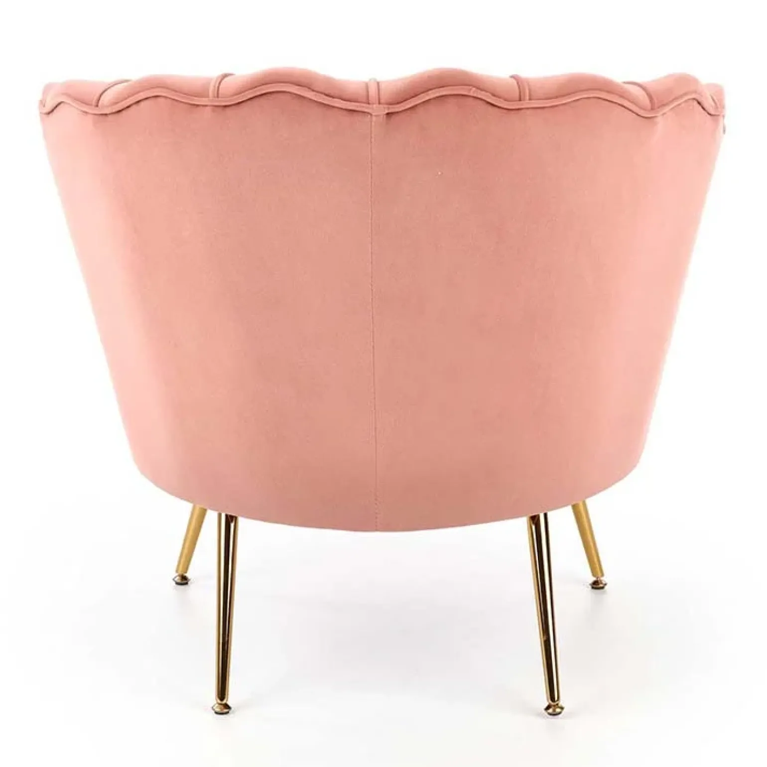 Poltrona imbottita moderna in velluto rosa antico oro Gabriella