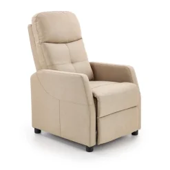 Poltrona reclinabile imbottita in tessuto beige Adele