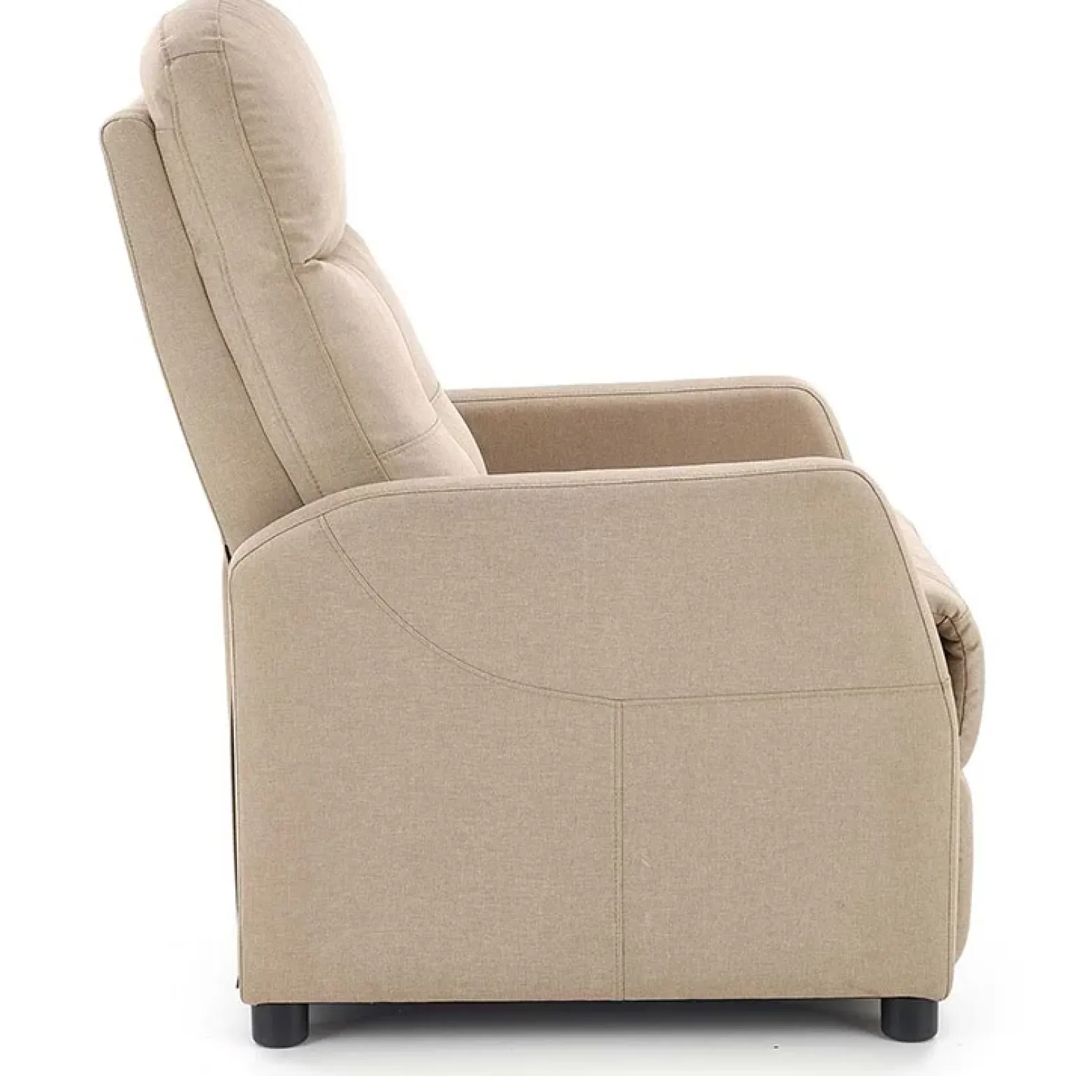 Poltrona reclinabile imbottita in tessuto beige Adele