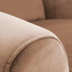 Poltrona reclinabile imbottita in velluto beige Cassiopea
