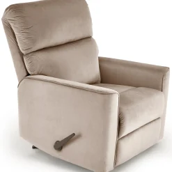 Poltrona reclinabile imbottita in tessuto beige Benuat