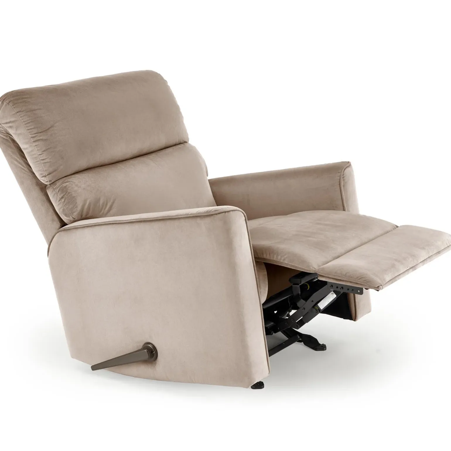 Poltrona reclinabile imbottita in tessuto beige Benuat