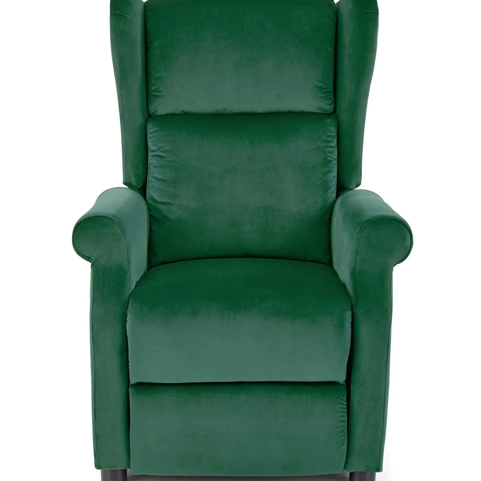 Poltrona reclinabile imbottita in velluto verde Cassiopea