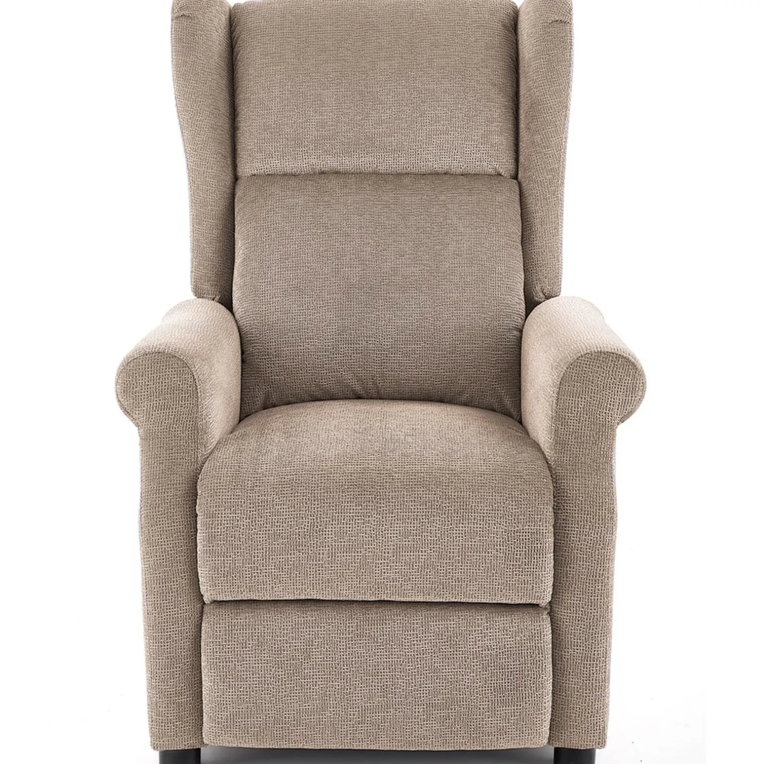 Poltrona reclinabile imbottita in tessuto beige Cassiopea