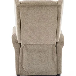 Poltrona reclinabile imbottita in tessuto beige Cassiopea