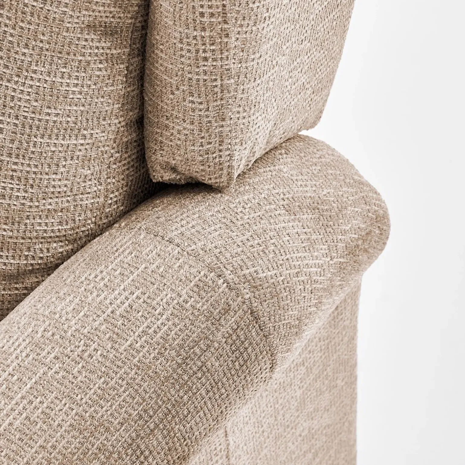 Poltrona reclinabile imbottita in tessuto beige Cassiopea