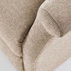 Poltrona reclinabile imbottita in tessuto beige Cassiopea