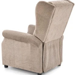 Poltrona reclinabile massaggiante imbottita in tessuto beige Elion