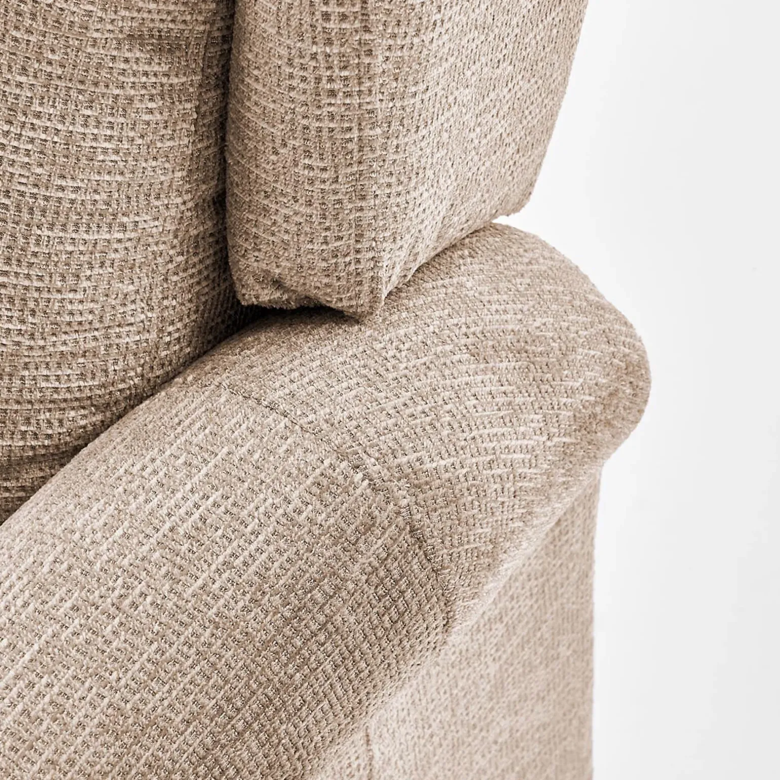Poltrona reclinabile massaggiante imbottita in tessuto beige Elion