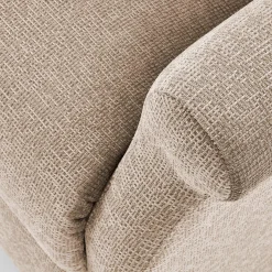 Poltrona reclinabile massaggiante imbottita in tessuto beige Elion