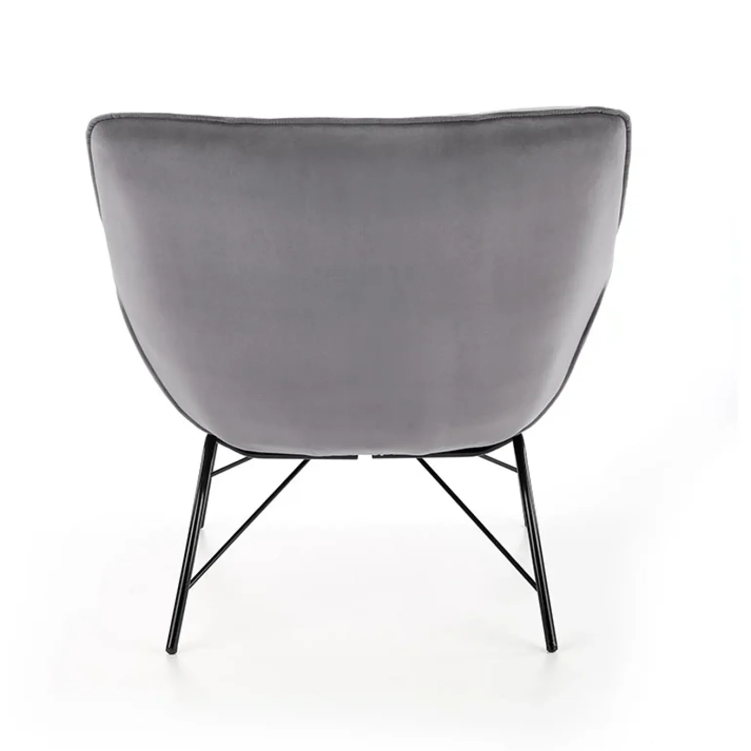 Poltrona relax da sala in velluto grigio nero Indiana
