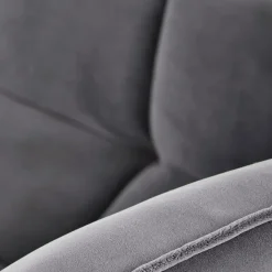 Poltrona relax da sala in velluto grigio nero Indiana