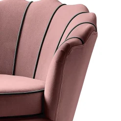 Poltrona relax design moderno in velluto rosa nero Pegasus