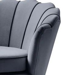 Poltrona relax in velluto design moderno grigio nero Pegasus