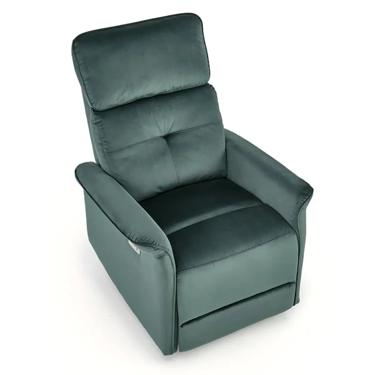 Poltrona relax reclinabile elettrica in velluto verde Fatia