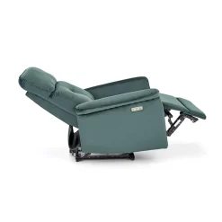 Poltrona relax reclinabile elettrica in velluto verde Fatia