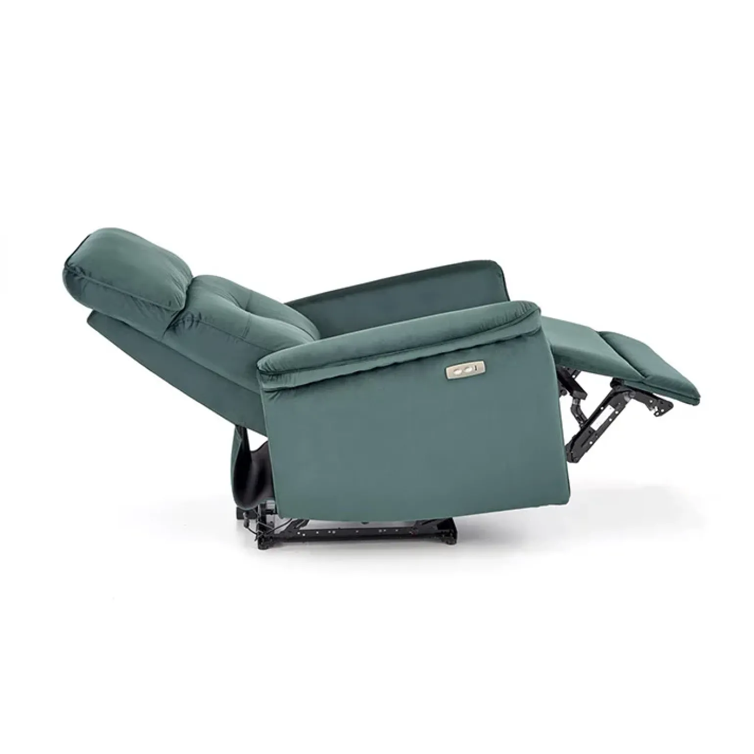 Poltrona relax reclinabile elettrica in velluto verde Fatia