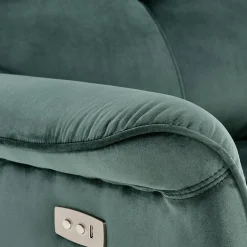 Poltrona relax reclinabile elettrica in velluto verde Fatia