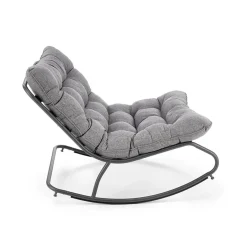Poltrona relax tessuto grigio Serenita