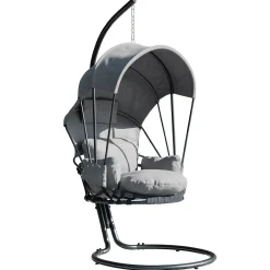 Poltrona sospesa a dondolo da giardino 136x196h cm grigio Flora