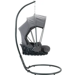 Poltrona sospesa a dondolo da giardino 136x196h cm grigio Flora