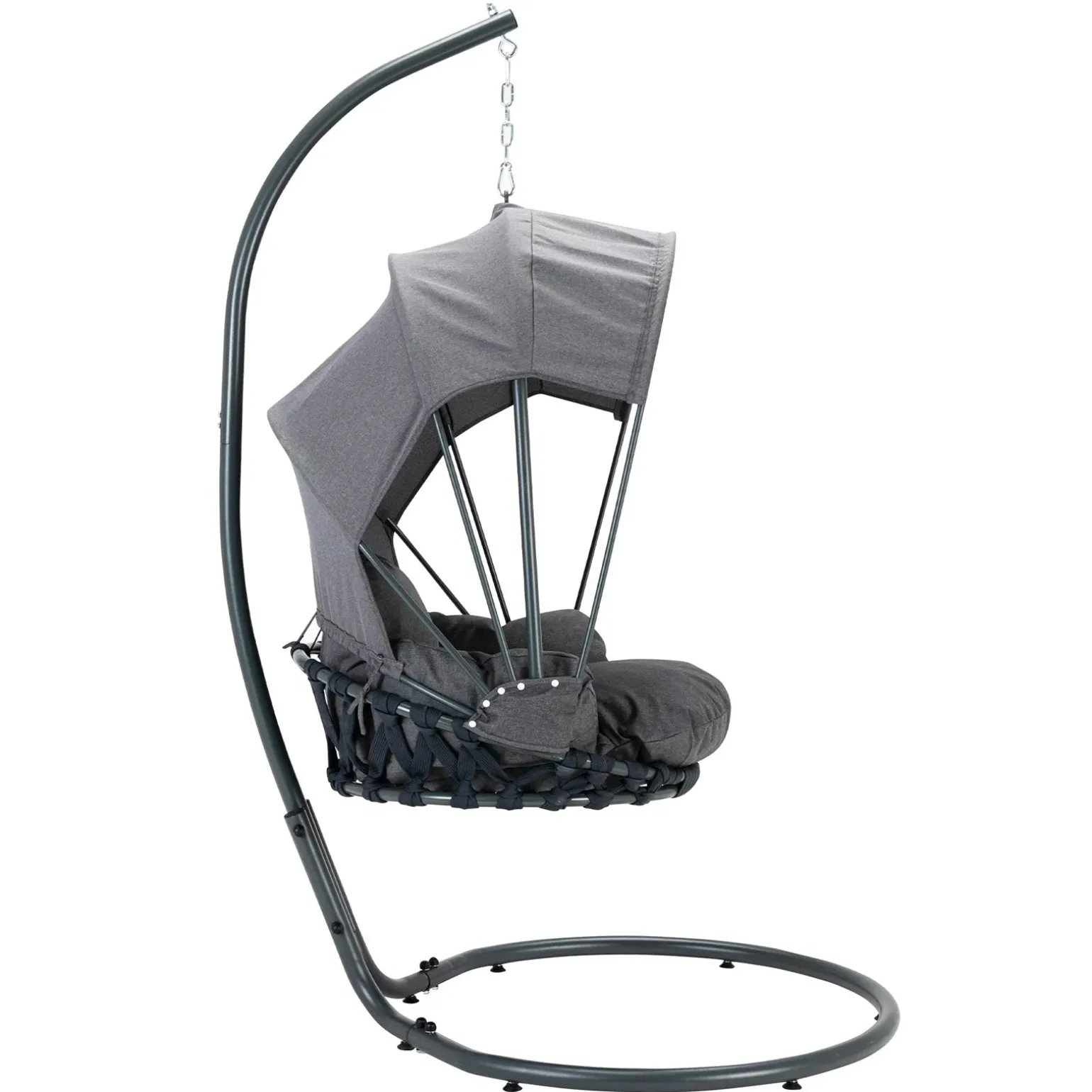 Poltrona sospesa a dondolo da giardino 136x196h cm grigio Flora