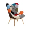Poltroncina relax design in tessuto multicolore Norma