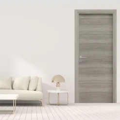 Porta battente reversibile per interni 70x210h cm rovere grigio Niagara