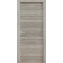 Porta battente reversibile per interni 70x210h cm rovere grigio Niagara