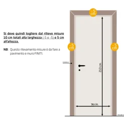 Porta battente reversibile per interni 70x210h cm bianco frassinato Niagara
