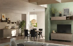 Porta TV 181x72h cm 3 ante bronzo rovere scuro Jonson