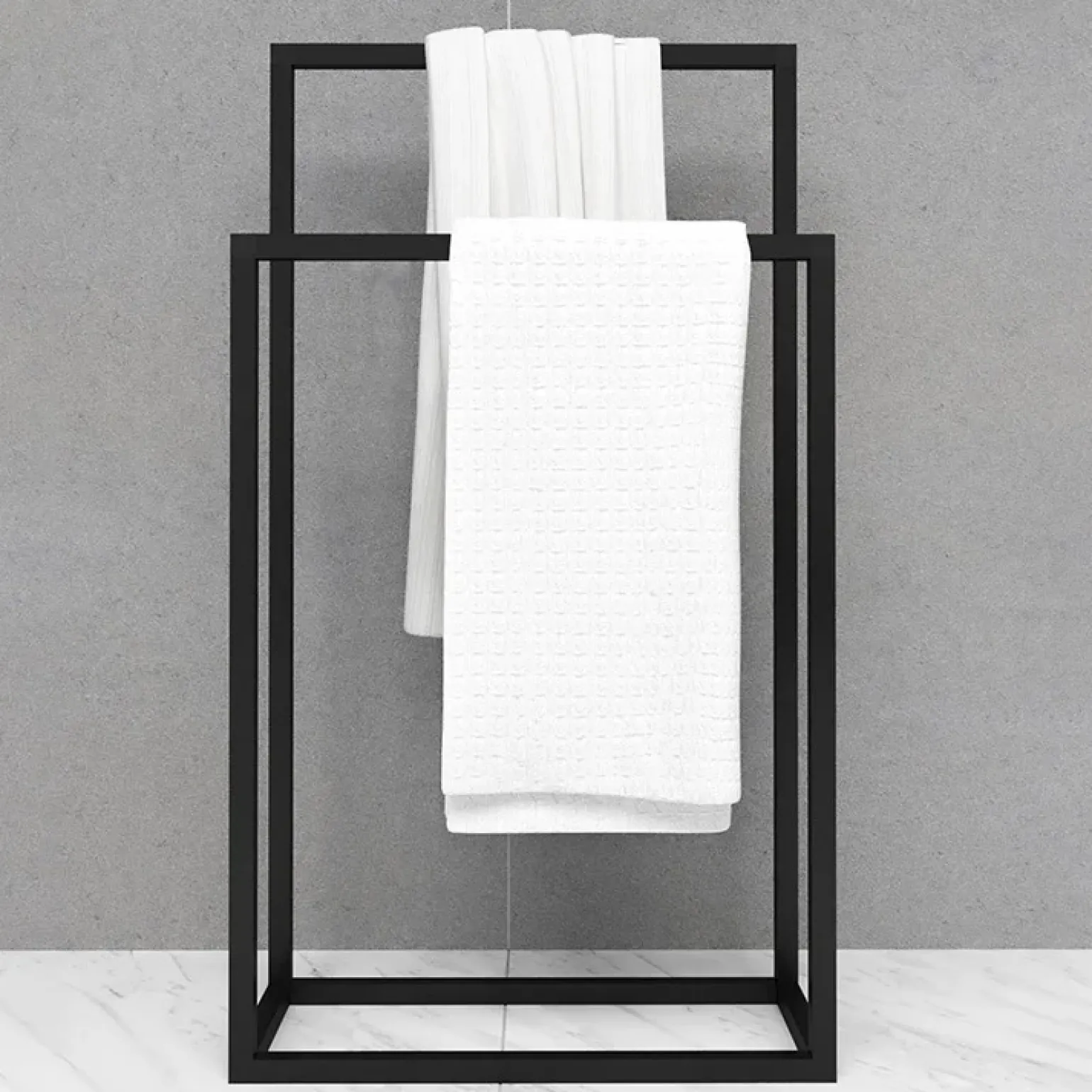 Portasciugamani da bagno 50x89cm metallo nero Yapen