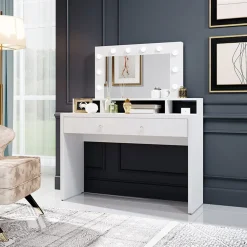 Postazione trucco con specchio 120x136cm bianco Child