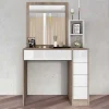 Postazione trucco 99x42cm con specchio rovere bianco lucido Tamigi