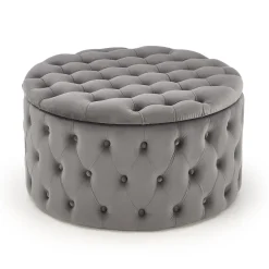 Pouf contenitore moderno grigio Maximilien