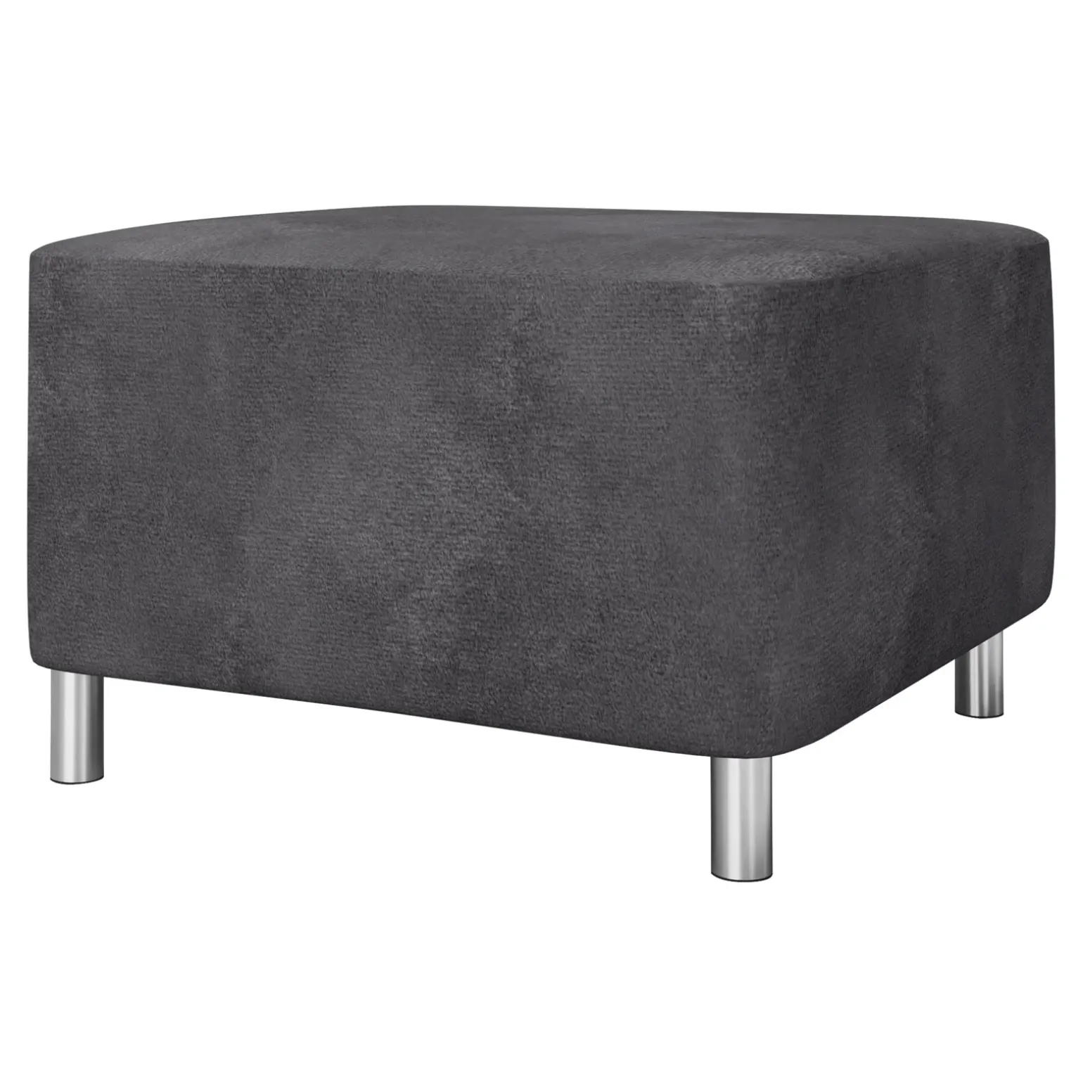 Pouf imbottito in tessuto 65x56cm grigio scuro Titus