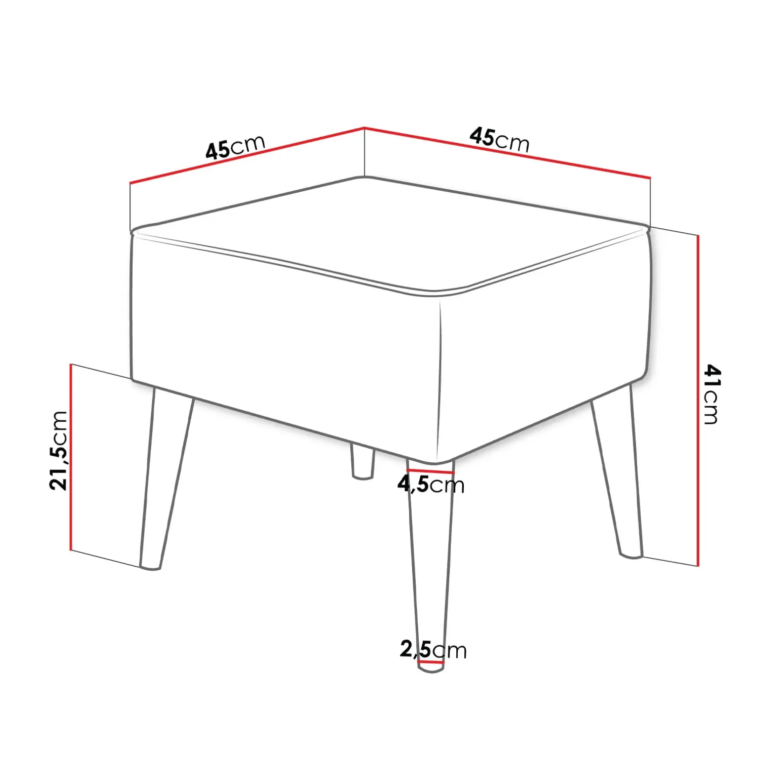 Pouf imbottito in tessuto quadrato 65x65cm giallo senape Soffio