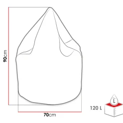 Pouf poltrona sacco in poliestere grigio Silent