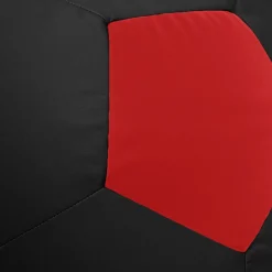 Pouf poltrona sacco palla da calcio ecopelle nero rosso Lionel