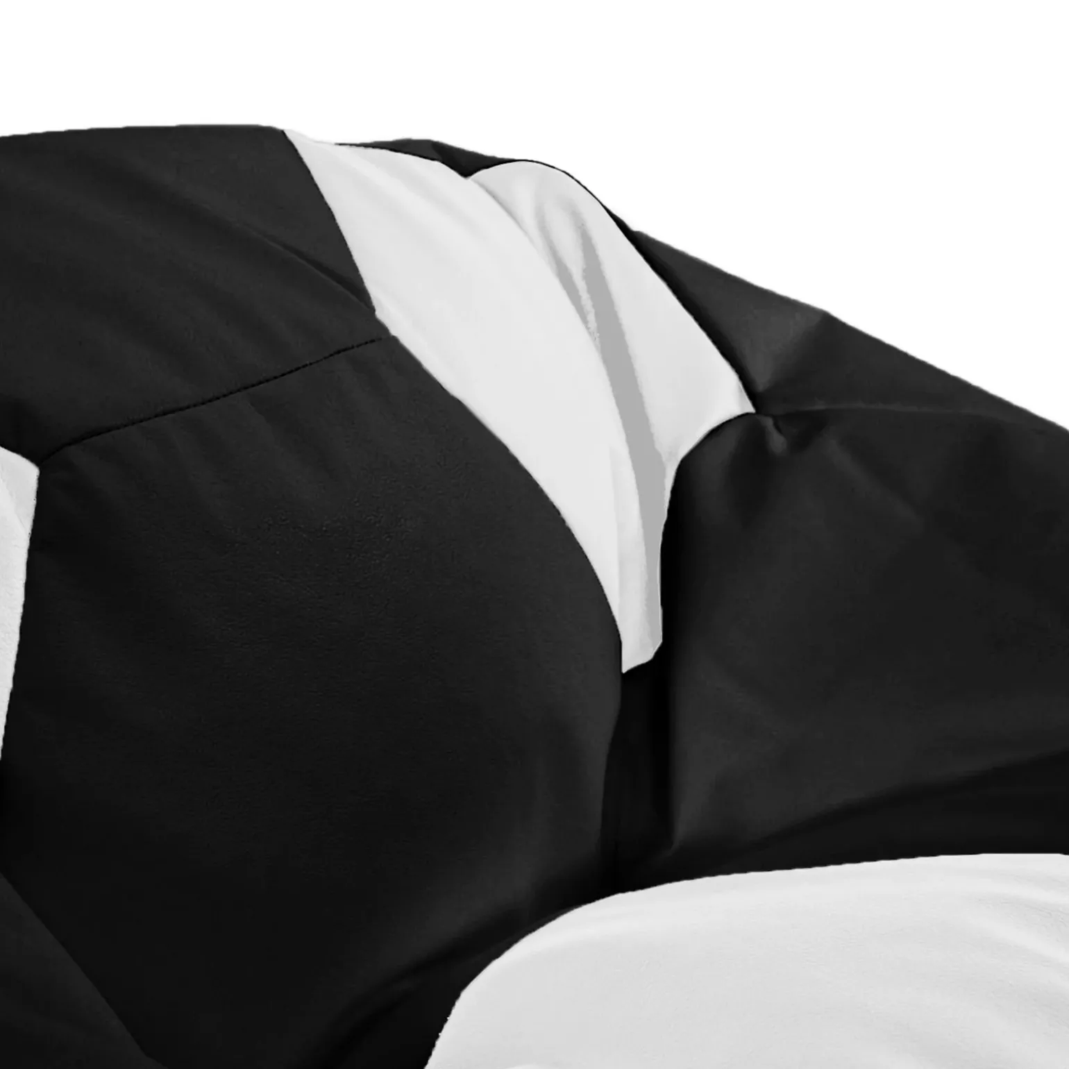 Pouf poltrona sacco palla da calcio ecopelle nero bianco Lionel