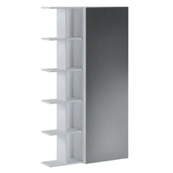 Scarpiera con libreria 88x160h cm 1 anta con specchio bianco Vanda